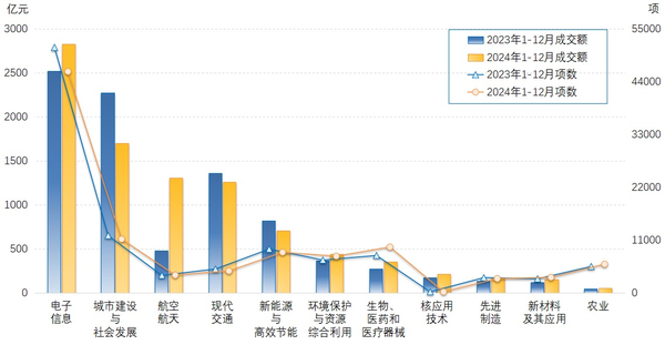 2024年1-12月技术领域图表