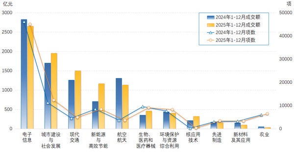 2025年1-12月技术领域图表